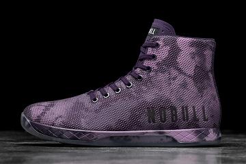 Dark / Purple Nobull High-Top Tie-Dye Women's Trainers | CA H2062A